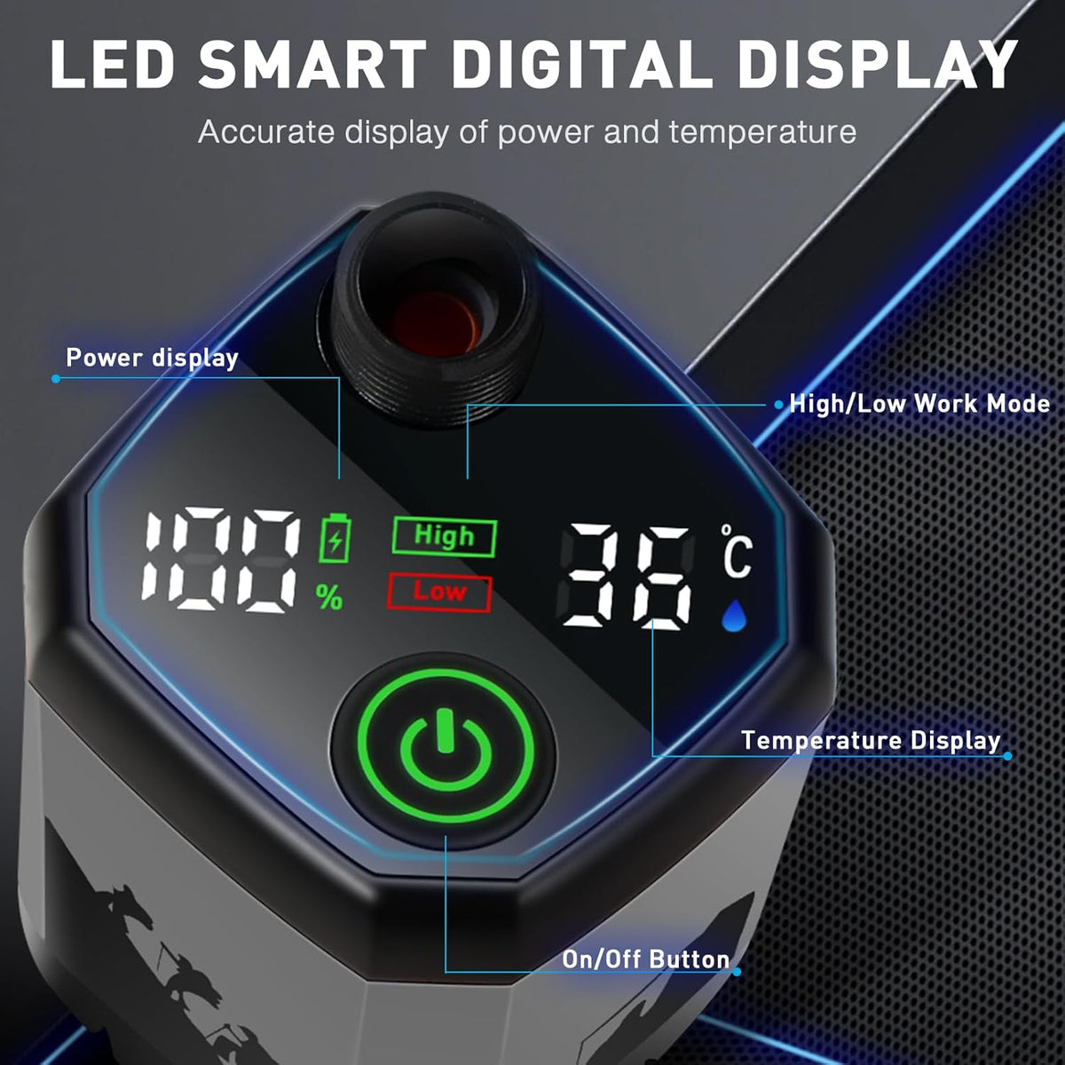 Upgrade Portable Camping Shower, 7800Mah Outdoor Electric Shower Rechargeable Pump with Intelligent Digital Display Temperature Display Shower Head for Camping, Hiking, Traveling