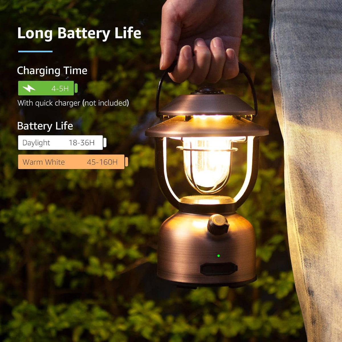 Retro Camping Lantern, Rechargeable Camping Light 15000Mah Power Bank