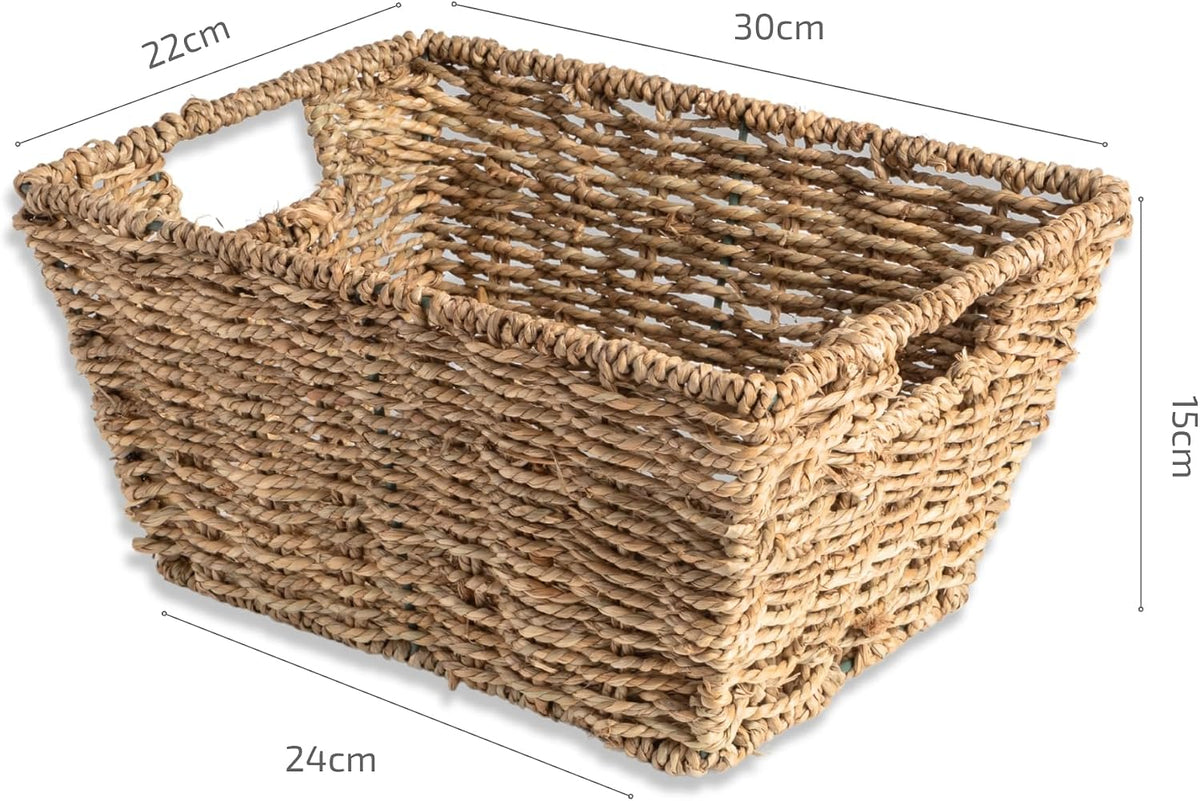 Nesting Seagrass Storage Baskets – Set of 4 – large basket dimensions