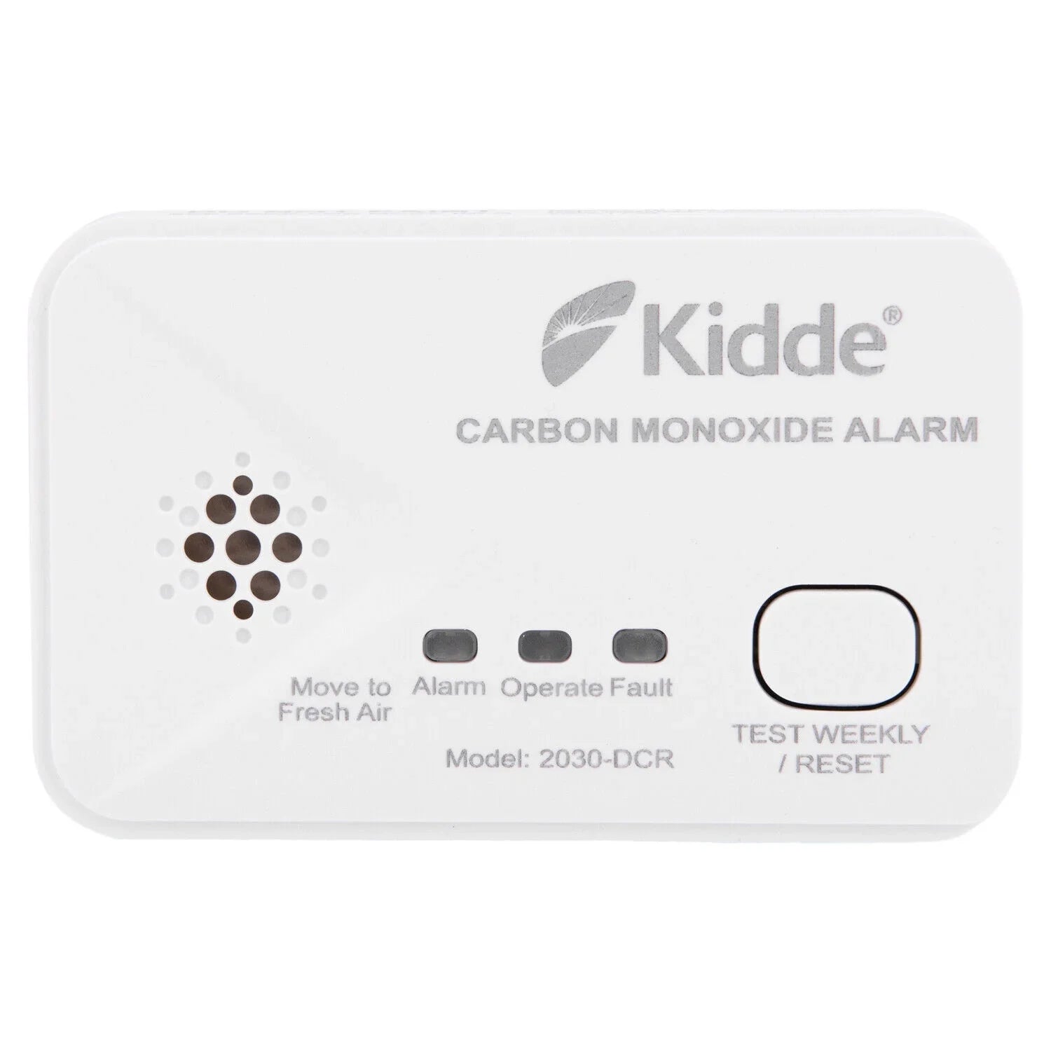 Kidde carbon monoxide alarm for van life safety, model 2030-DCR with test/reset button