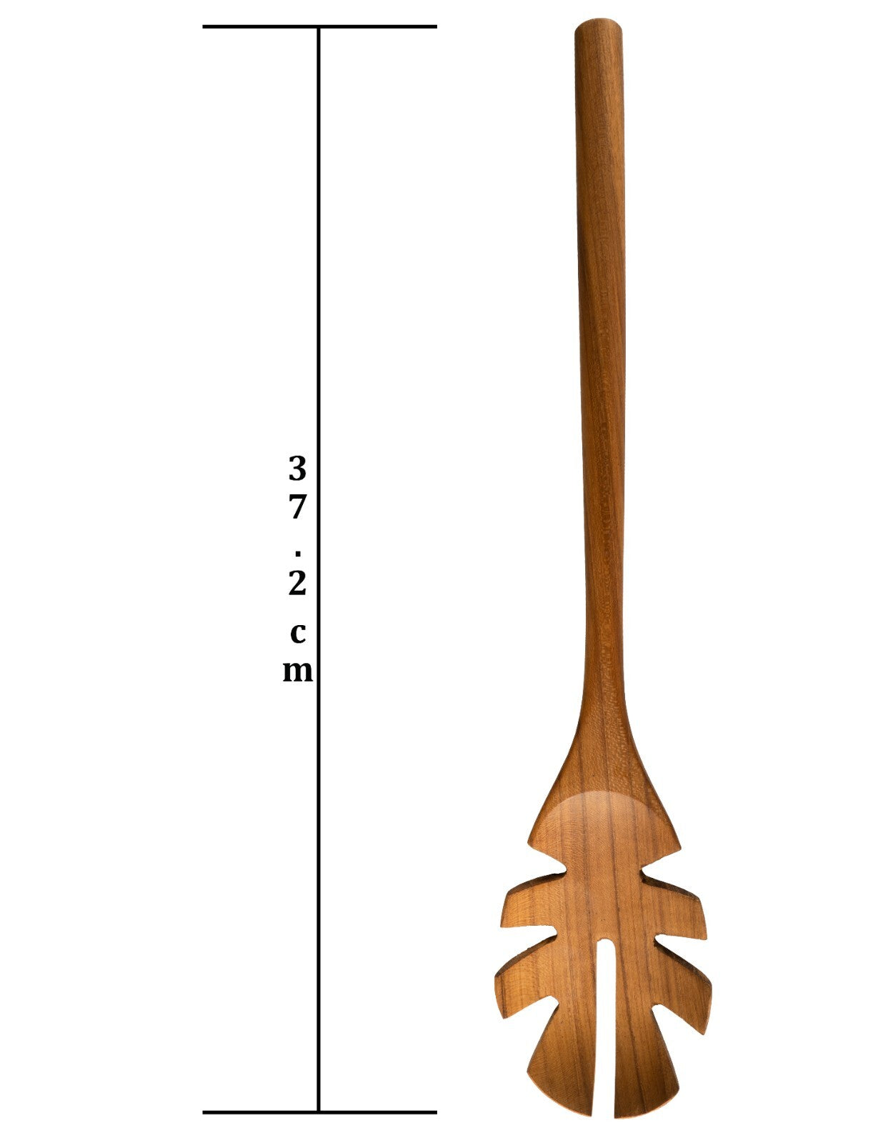 37.2cm wooden salad server with leaf design, van life kitchen essential