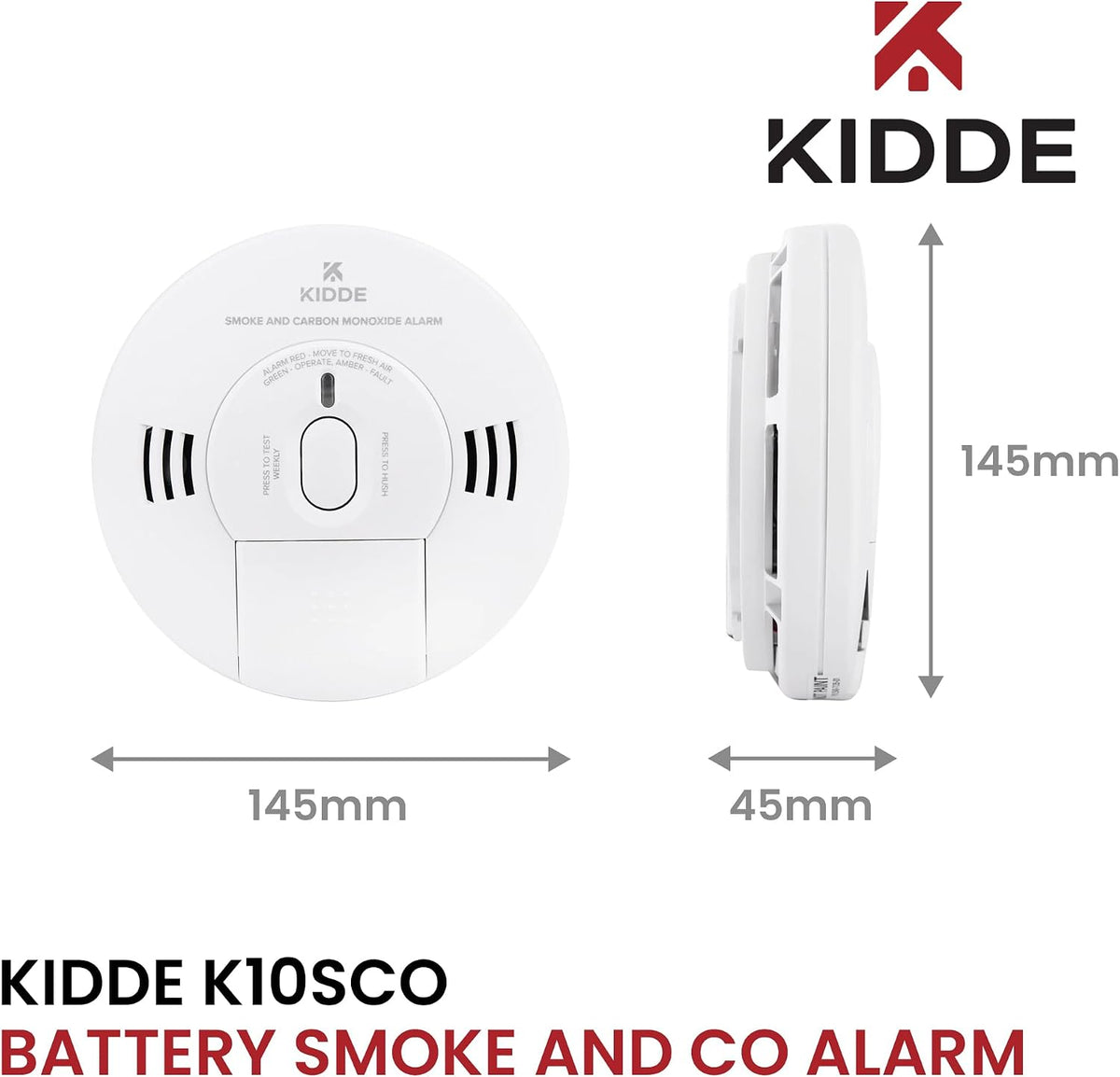 10SCO Combination Smoke and Carbon Monoxide Alarm with Voice Notification, White
