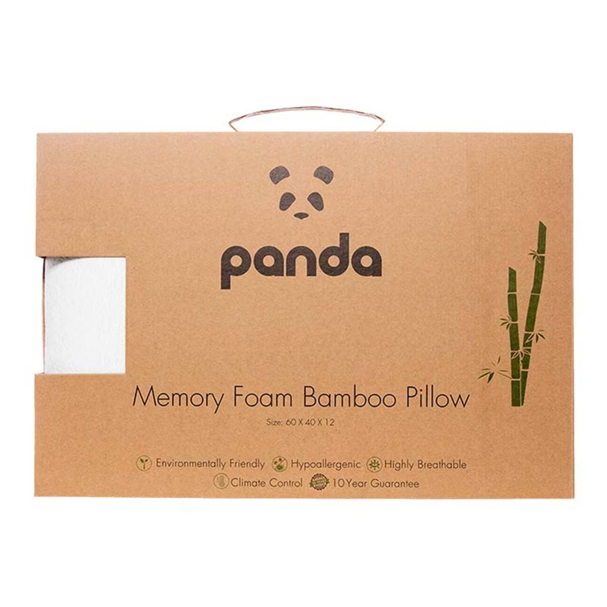 Panda Memory Foam Bamboo Pillow for van life comfort, hypoallergenic & breathable