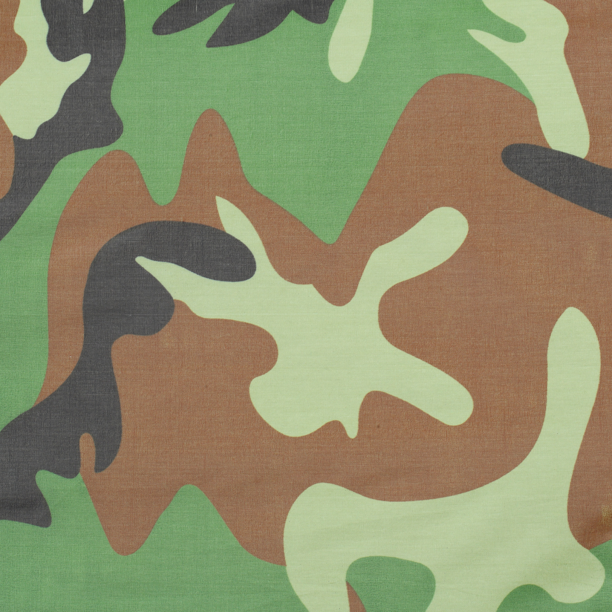 Camouflage fabric pattern in green, brown, and black for van life gear and outdoor adventures