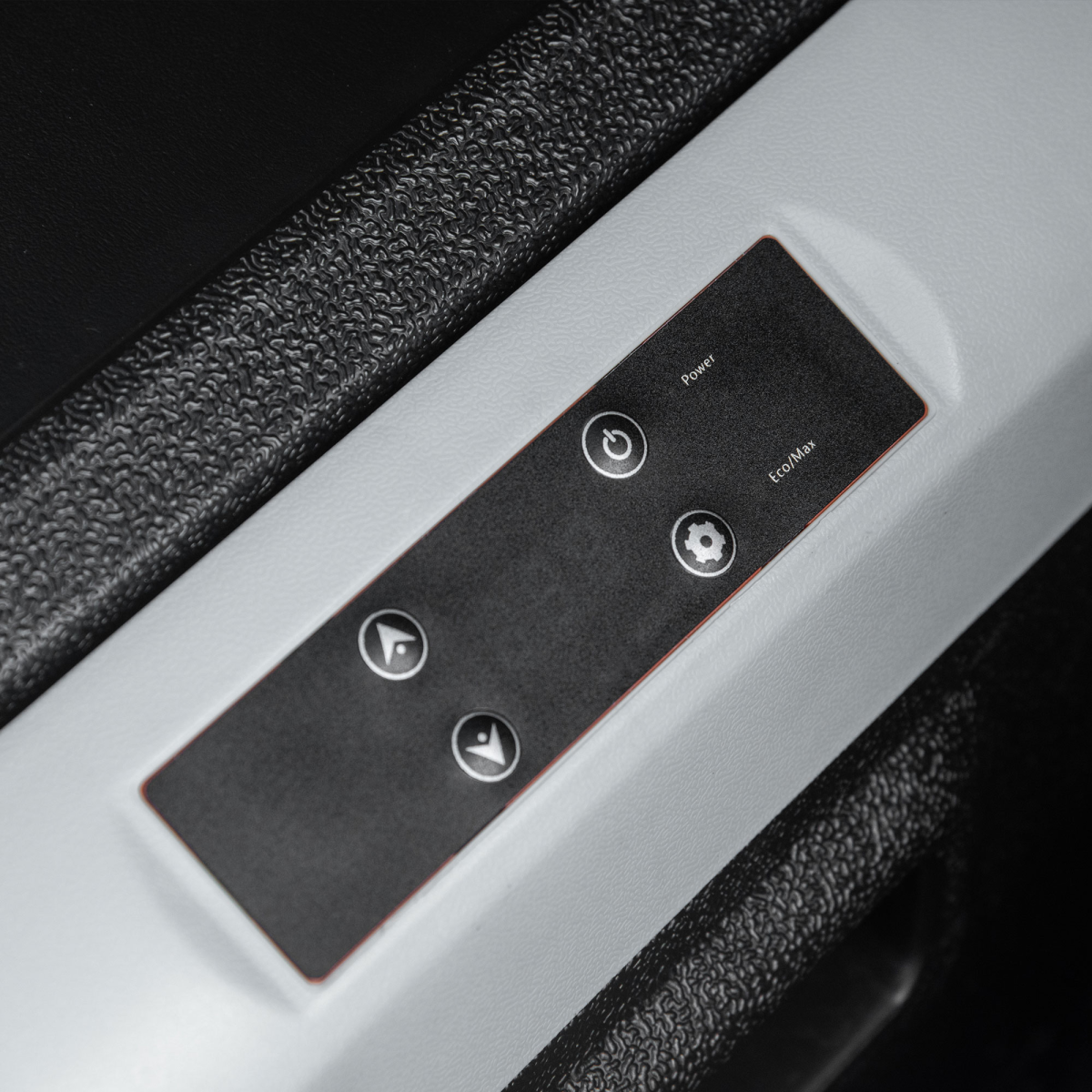 Van life fridge control panel with power and Eco/Max settings for camper van accessories