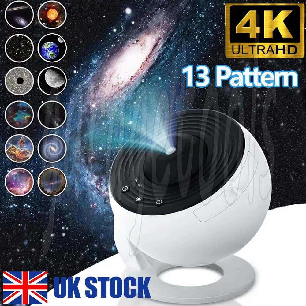 4K Ultra HD galaxy projector with 13 space patterns, perfect for van life ambiance and UK stock