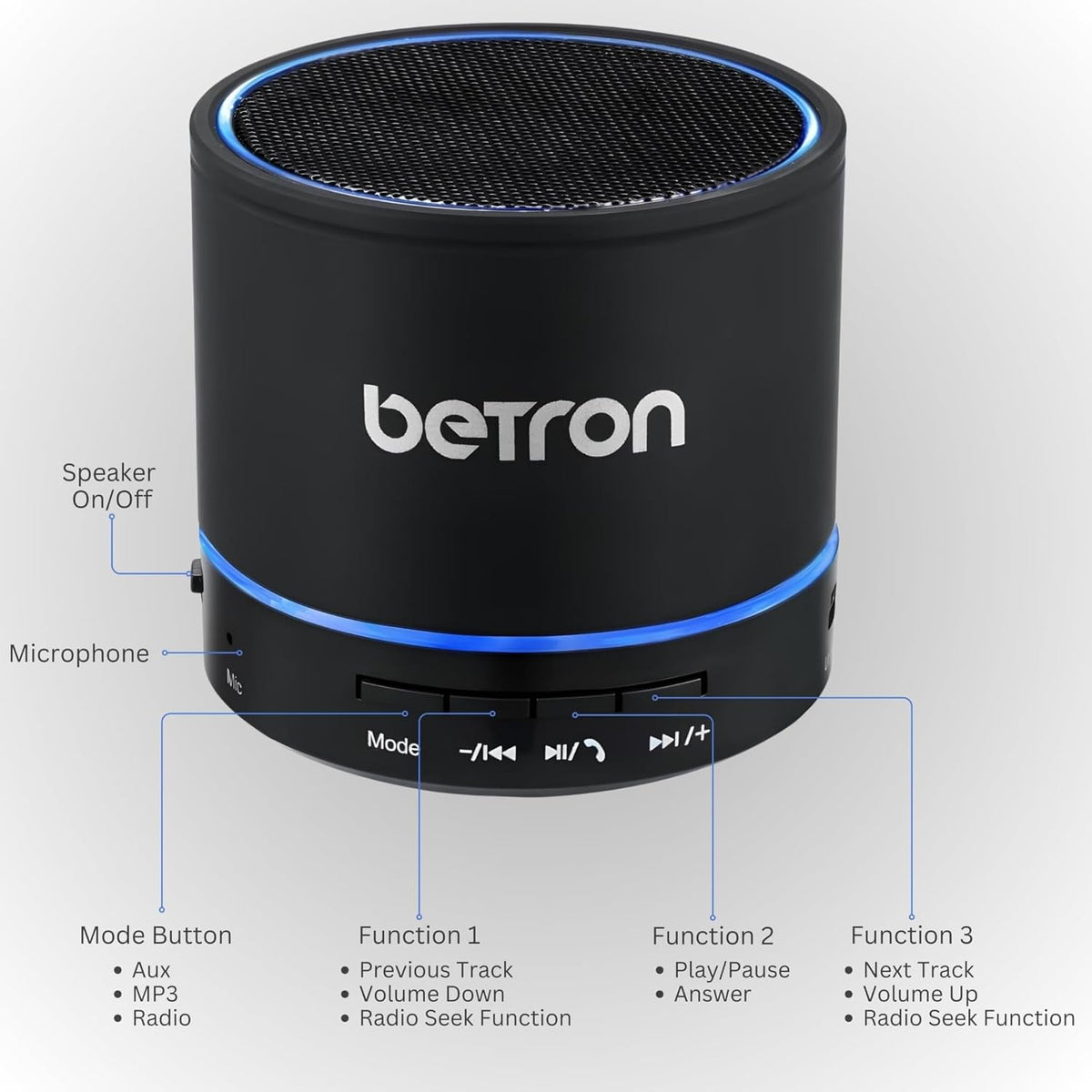 KBS08 Bluetooth Speaker, Wireless, Portable, Mini, Titanium