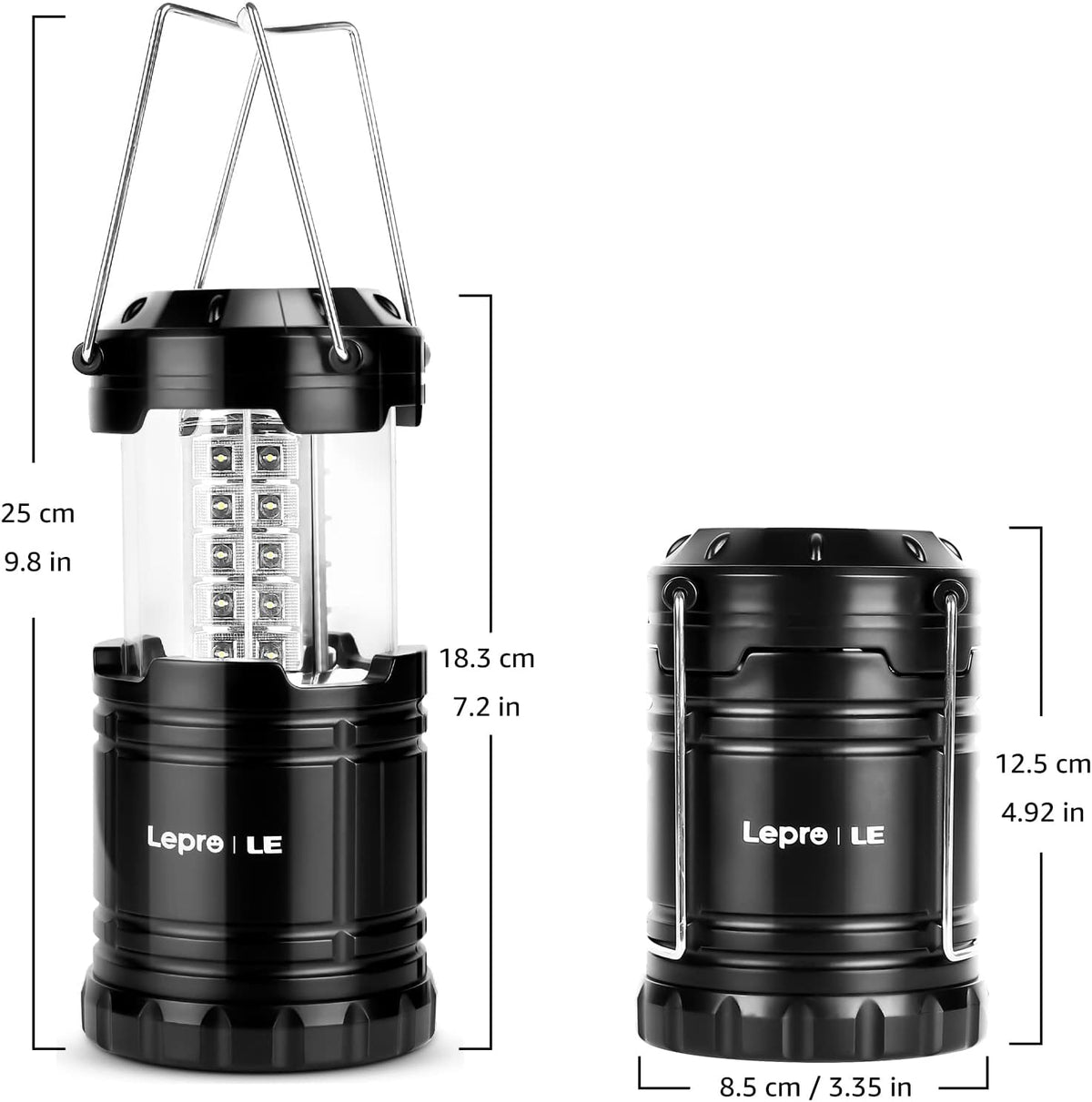 Camping Lights, Collapsible Camping Lantern Battery Powered, 2-Pack