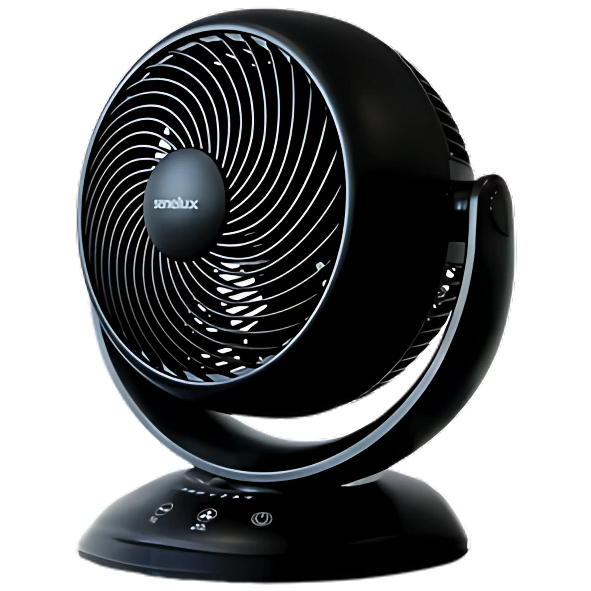 Compact black oscillating fan for van life, camper van cooling, and outdoor adventures
