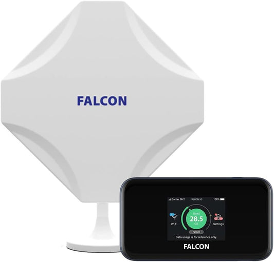 Falcon EVO LTE Router Mobile 5G, Mobile Broadband Internet System, 5G-Capable Mimo Window Antenna for Motorhomes and Caravans with 1800Mbps Mobile CAT22 Wifi Router Portable Wifi Wifi Booster