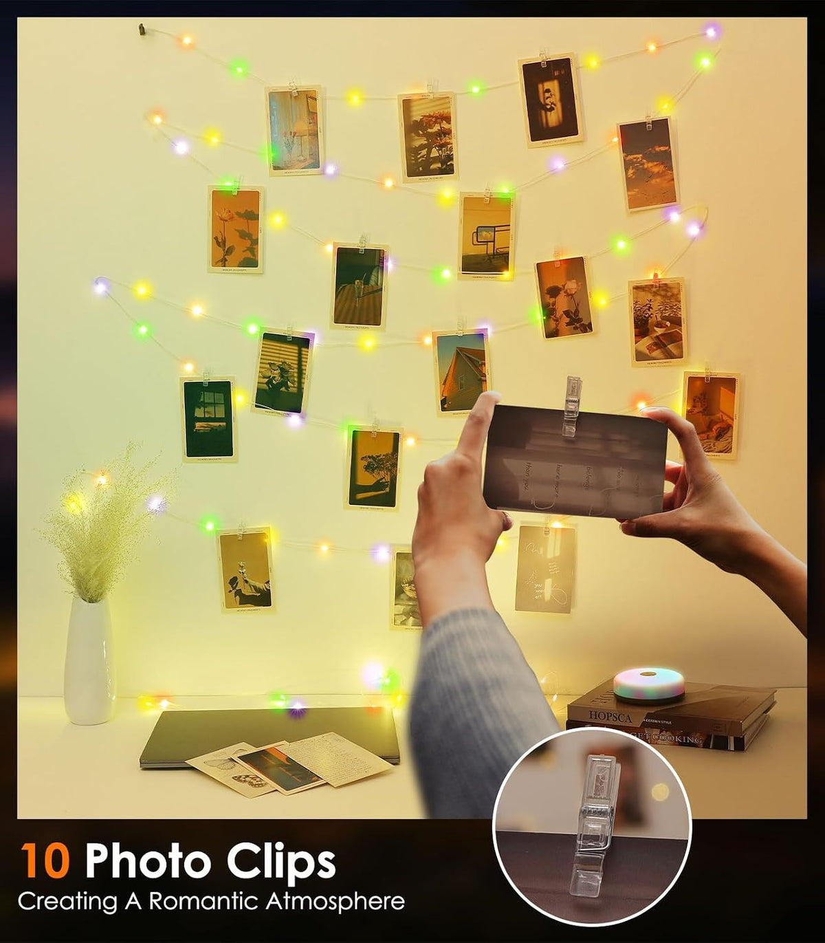 Camping String Light 32.8Ft, 4-In-1 Rechargeable LED Fairy Lights with 8 Modes & Power Bank, Waterproof Retractable Portable Light for Outdoor Garden Camping BBQ Christmas Decoration