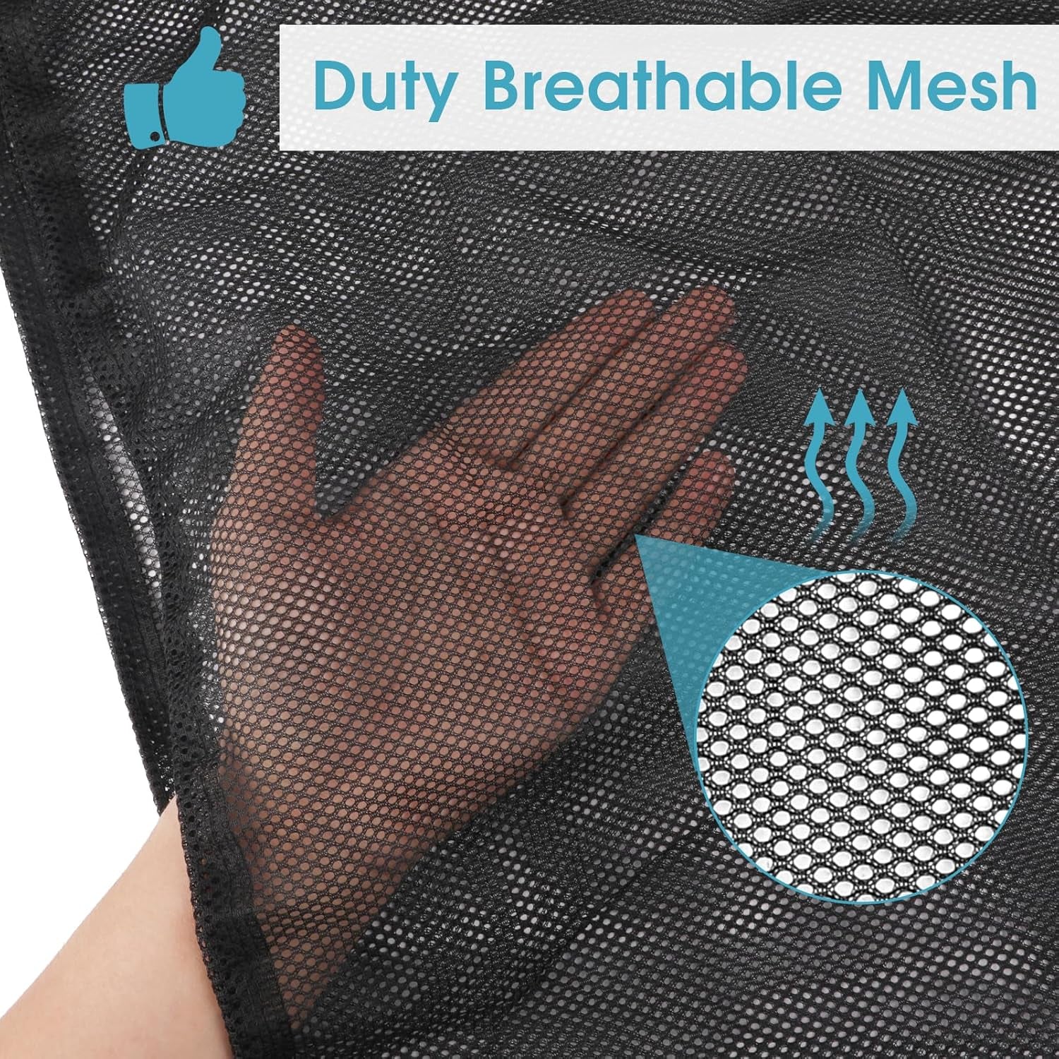 Duty breathable mesh fabric for van life gear, showing airflow and texture close-up