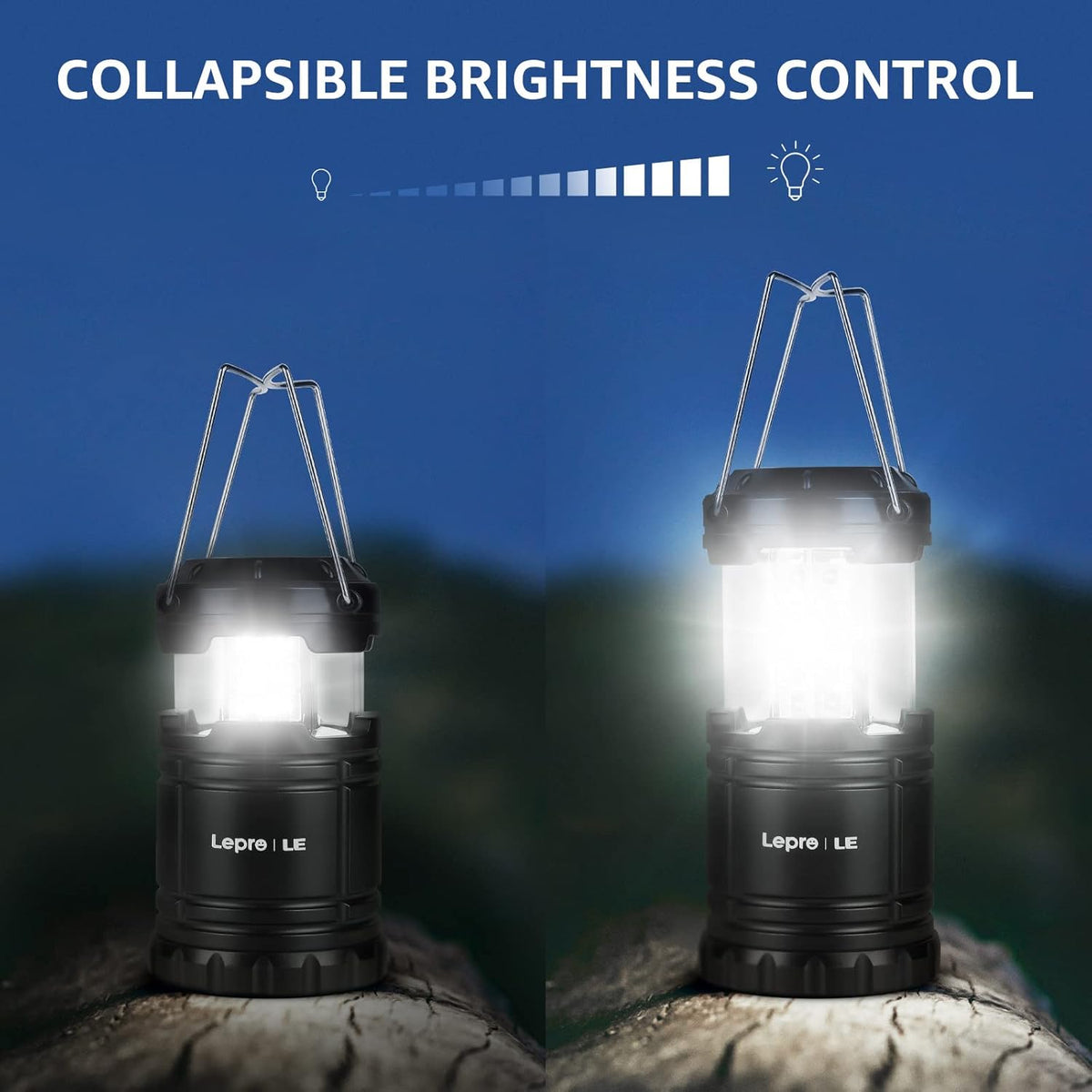Camping Lights, Collapsible Camping Lantern Battery Powered, 2-Pack