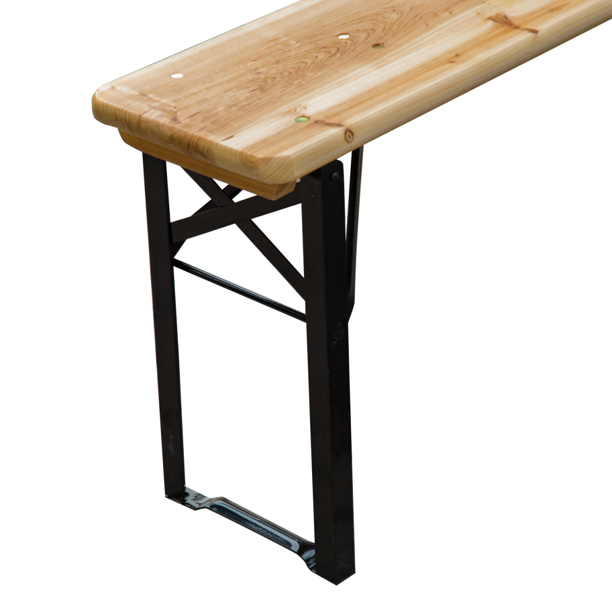 Foldable wooden van table with black metal legs for camper van interiors and outdoor adventures