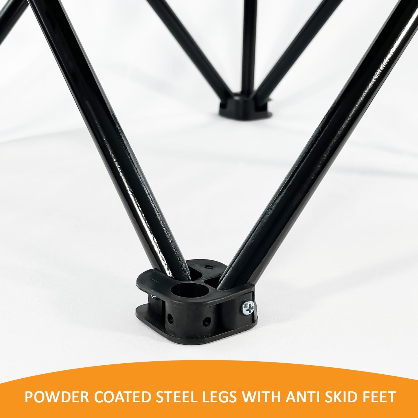 Powder coated steel legs with anti-skid feet for van life gear