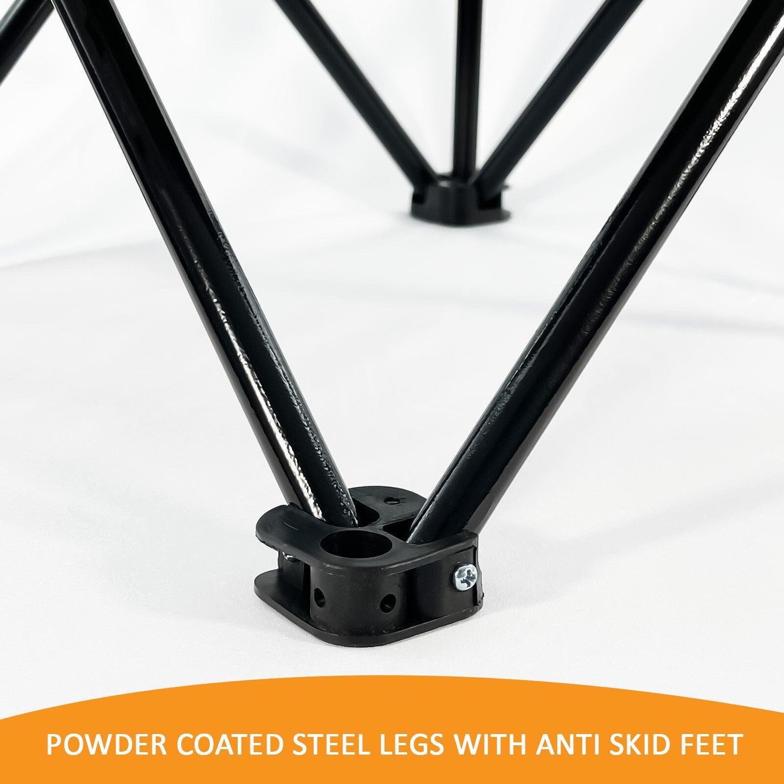 Powder coated steel legs with anti-skid feet for van life gear