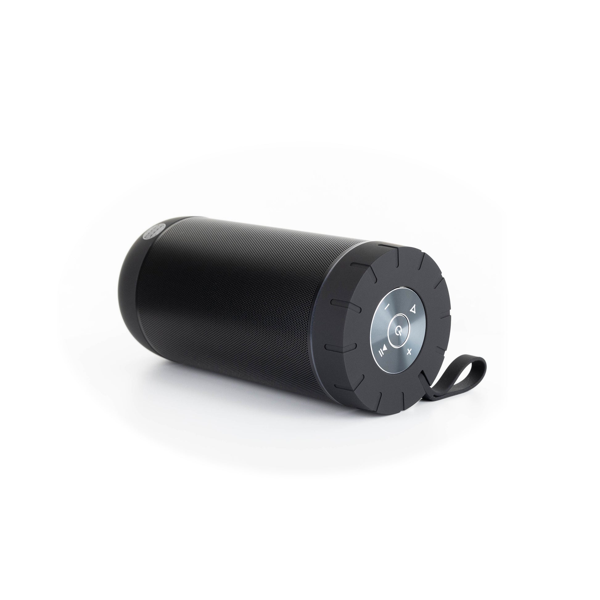 Portable Bluetooth speaker for van life and outdoor adventures, compact design with carry strap