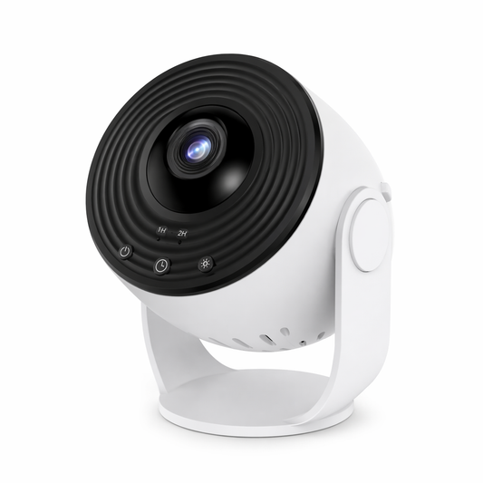 Compact van life security camera with night vision and timer controls for camper van safety