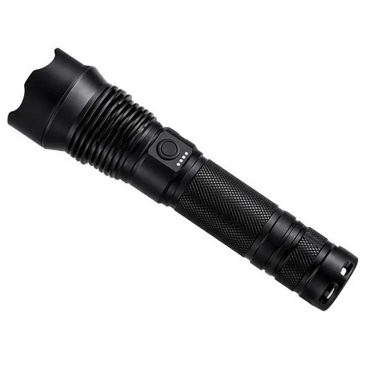 High-power LED flashlight for van life, camping, and outdoor adventures — durable, compact, and rechargeable.