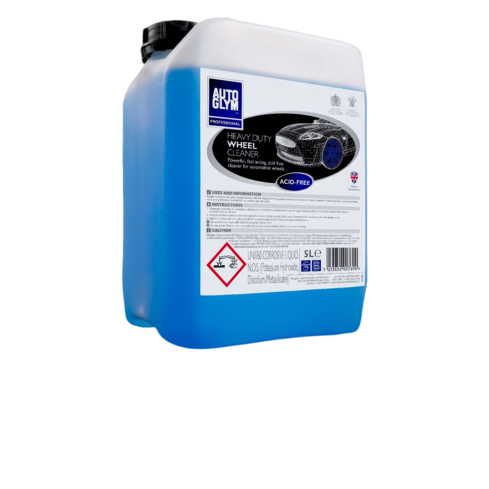 AutoGlym Heavy Duty Wheel Cleaner - 5L acid-free car wheel wash for van life & outdoor adventures