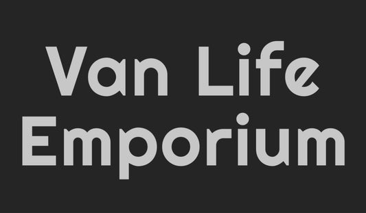 Van Life Emporium logo text on dark background