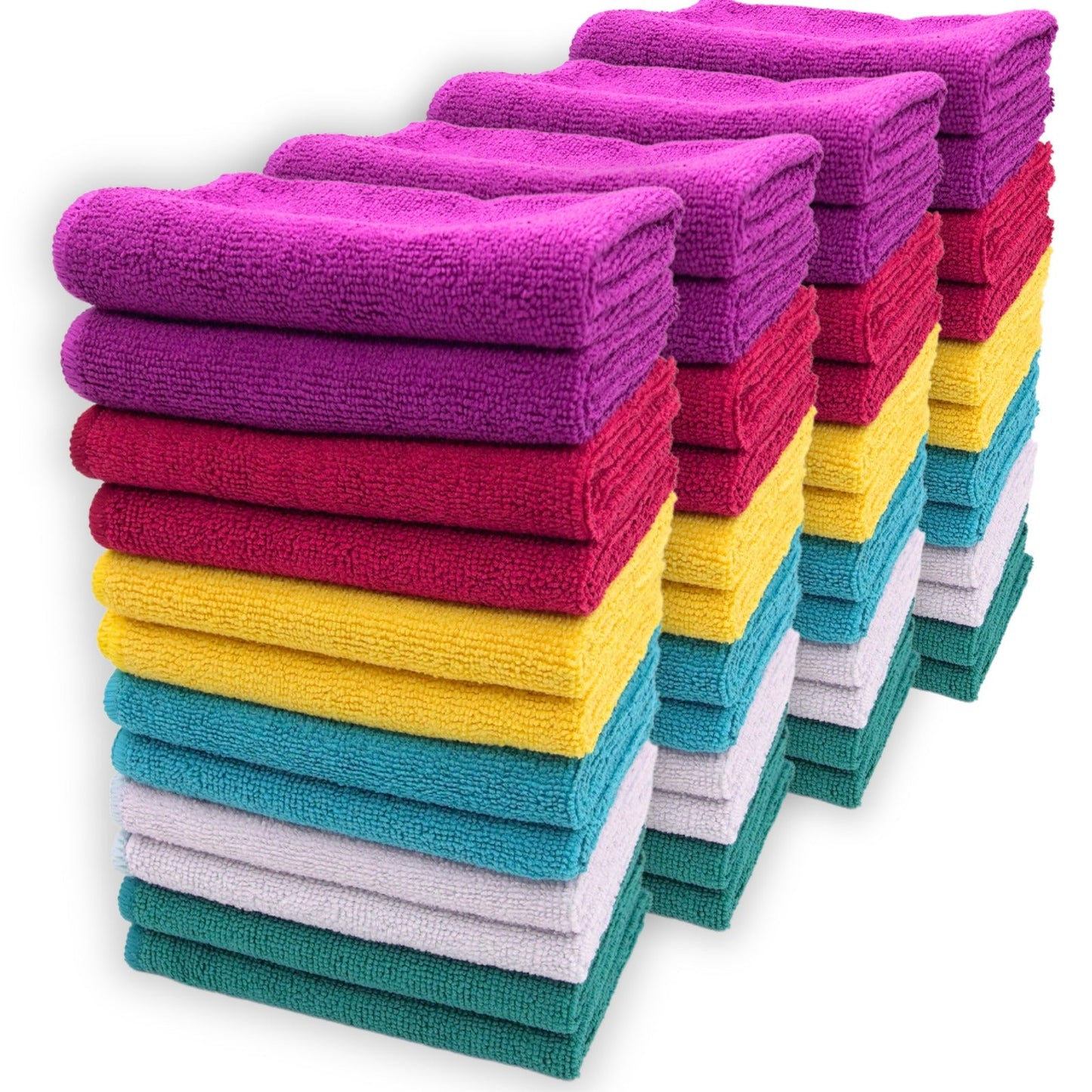 Colorful microfiber cleaning cloths for van life and outdoor adventures, perfect for campers and travelers.