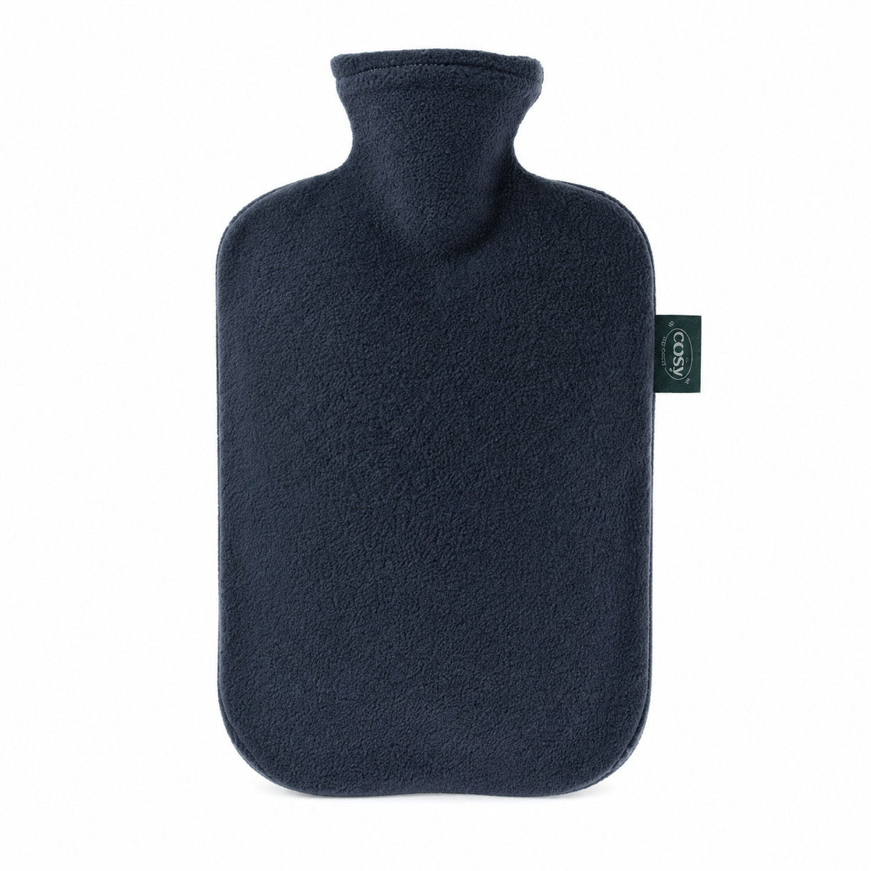Navy fleece hot water bottle for van life warmth and comfort