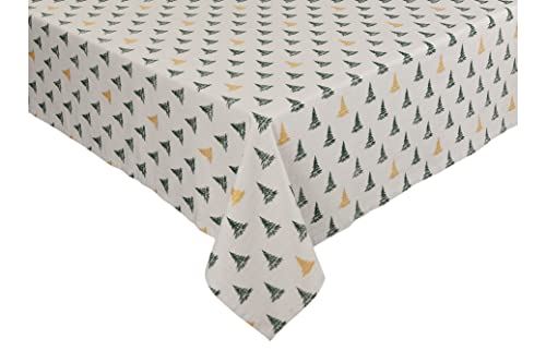 Festive tree-patterned tablecloth for van life camping and outdoor adventures