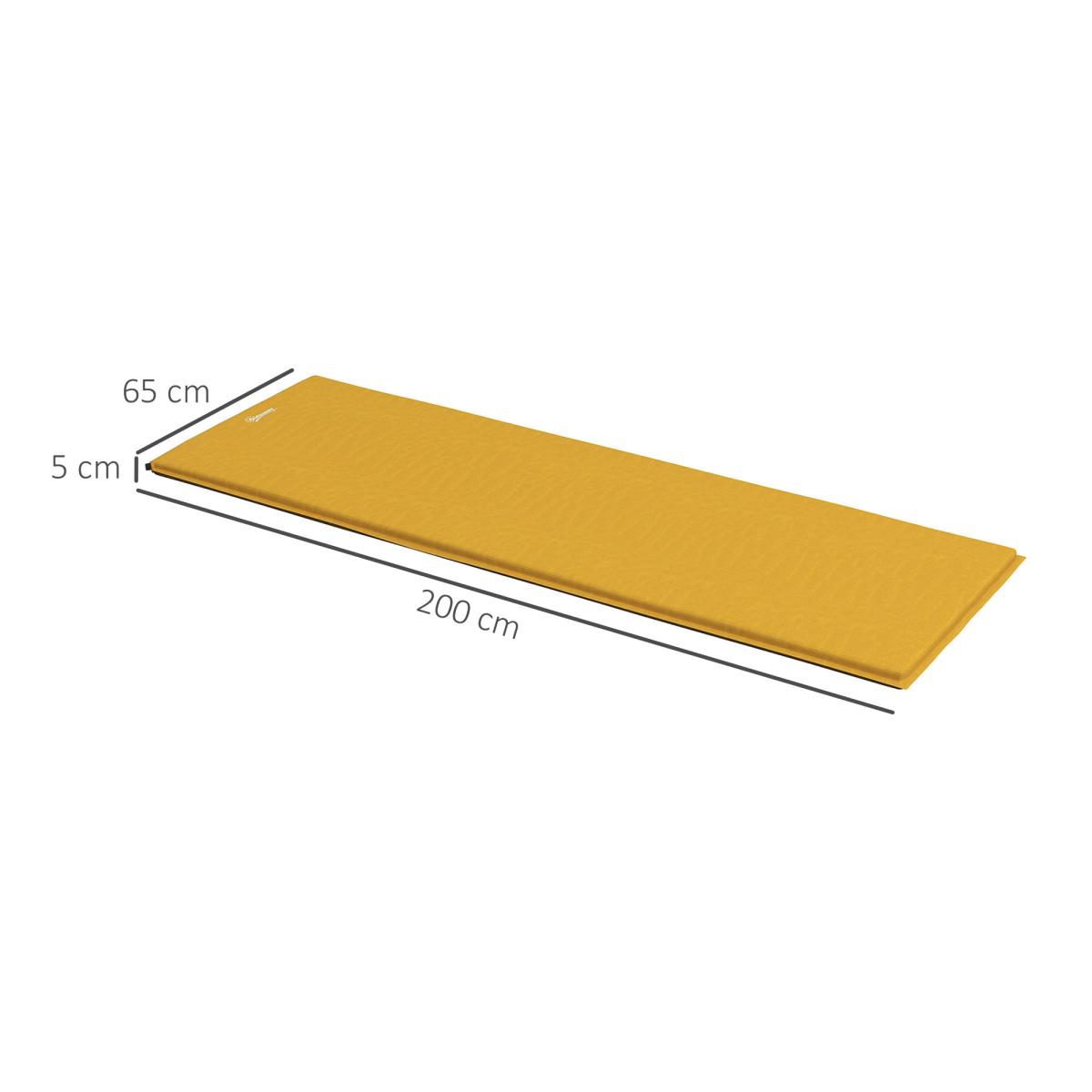 Mustard yellow 5cm thick van mattress, 200x65cm, ideal for camper van beds and outdoor adventures
