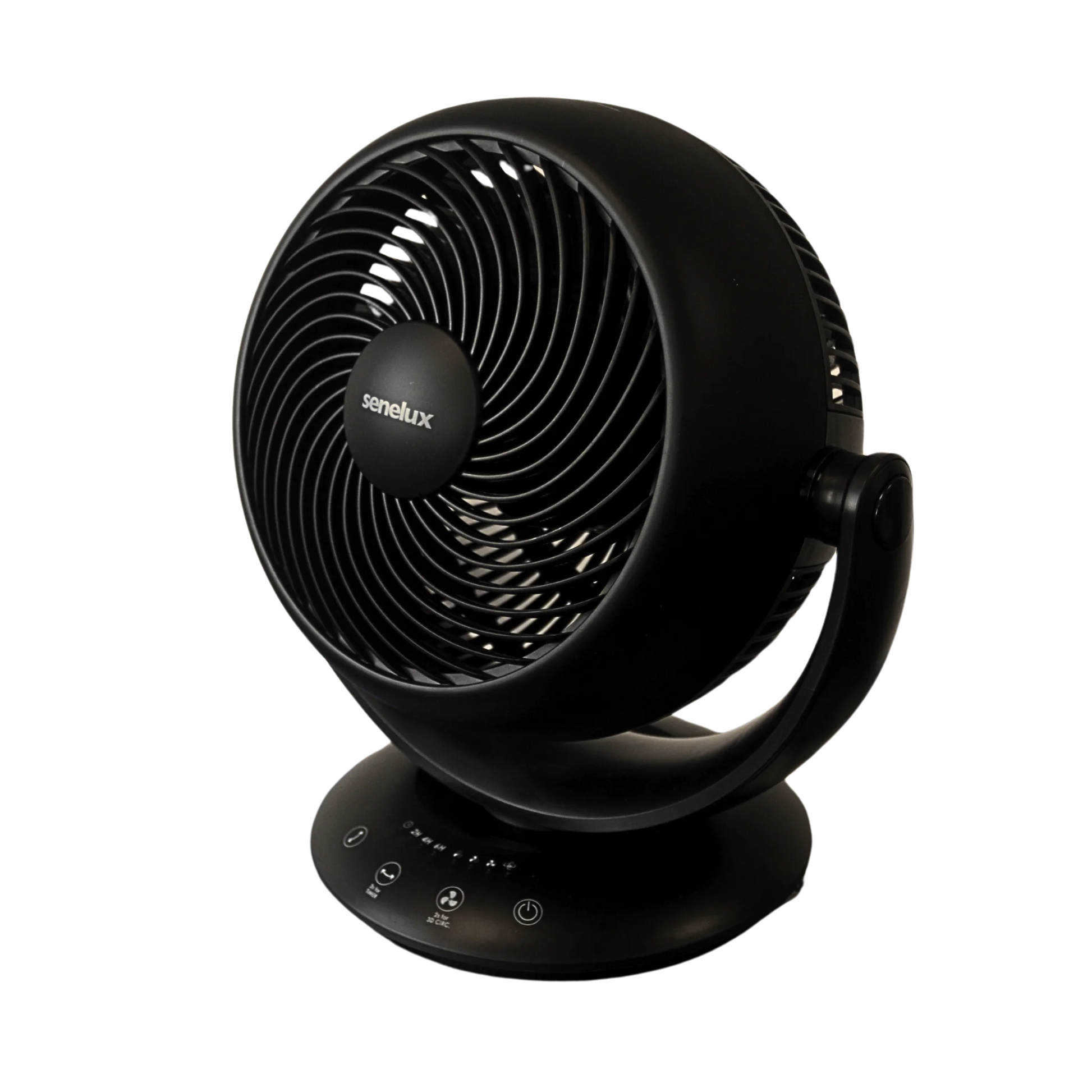 Black Senelux oscillating fan for van life, camper van cooling & outdoor adventures