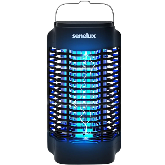 Senelux electric bug zapper with blue UV light, ideal for van life and outdoor adventures