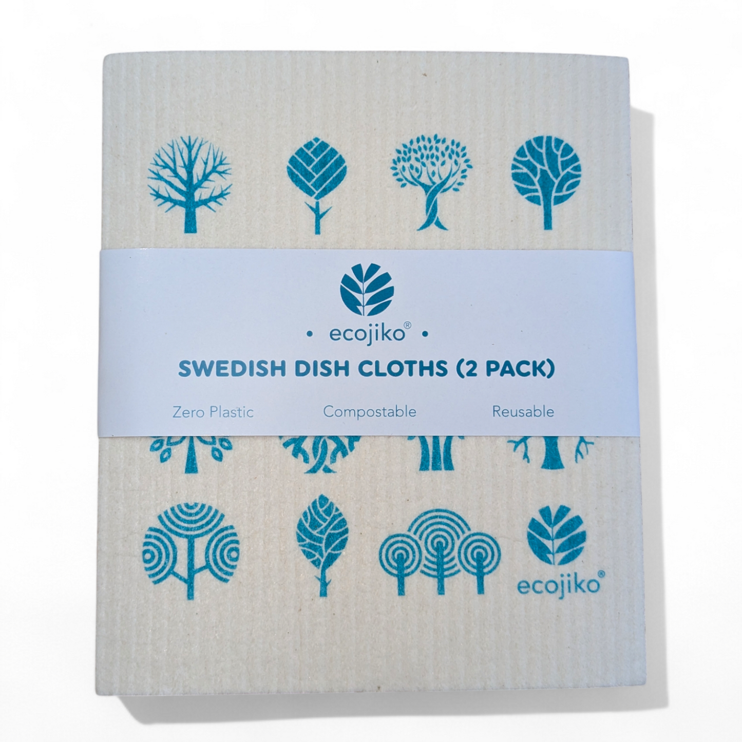 Ecojiko Swedish dish cloths 2-pack, zero plastic, compostable, reusable for van life and outdoor adventures