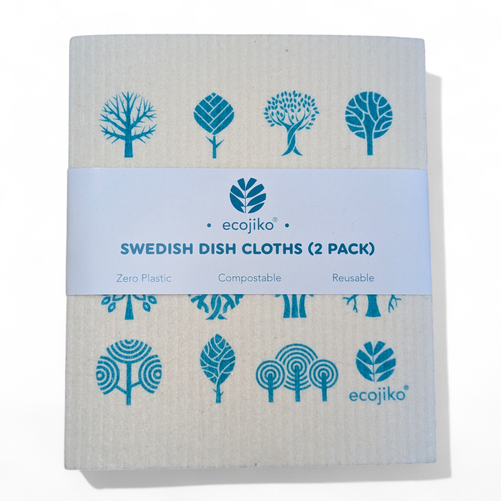 Ecojiko Swedish dish cloths 2-pack, zero plastic, compostable, reusable for van life and outdoor adventures