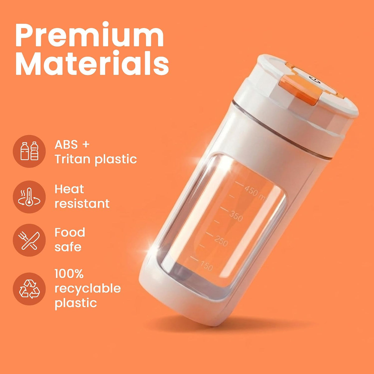 450ml USB-C Portable Blender – cup material illustration