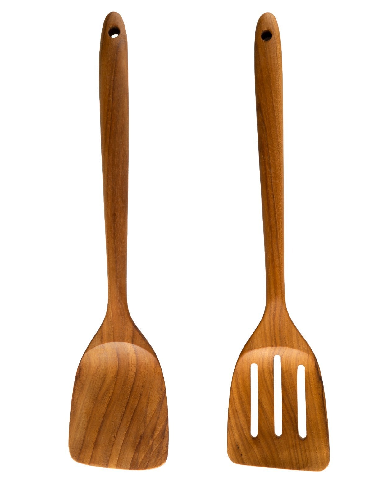Wooden spatula and slotted turner for van life kitchen essentials