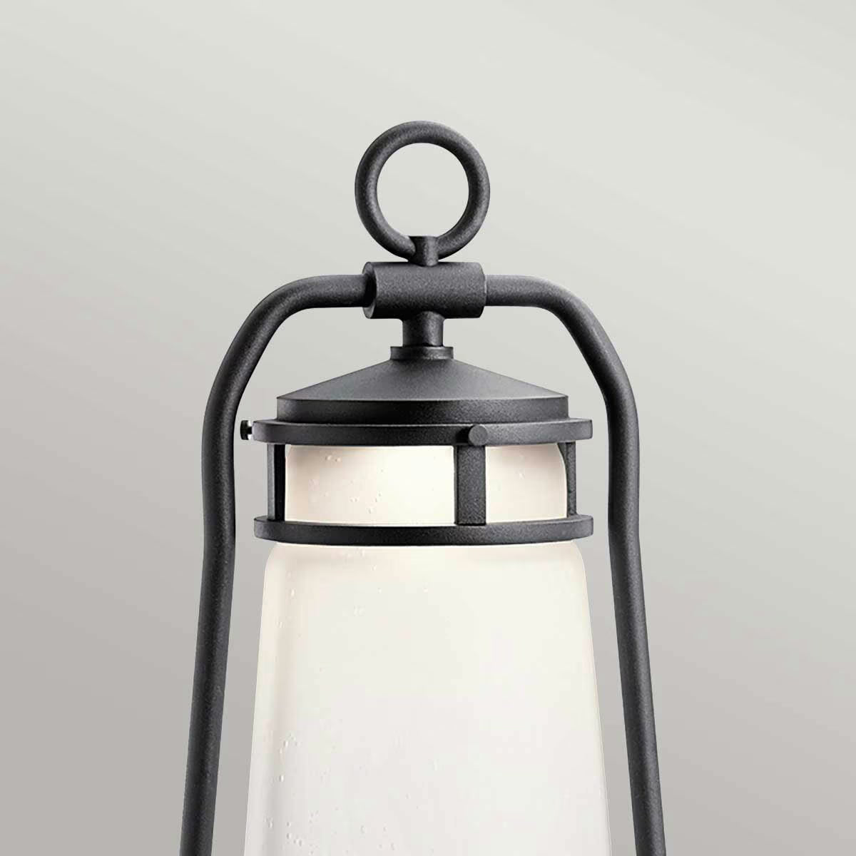 Black metal lantern with frosted glass for van life camping and outdoor adventures