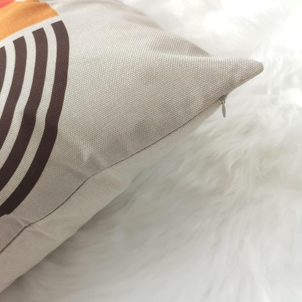 Orange Botanical Cushion Covers – 4 Pack, 50cm – hidden zip detail