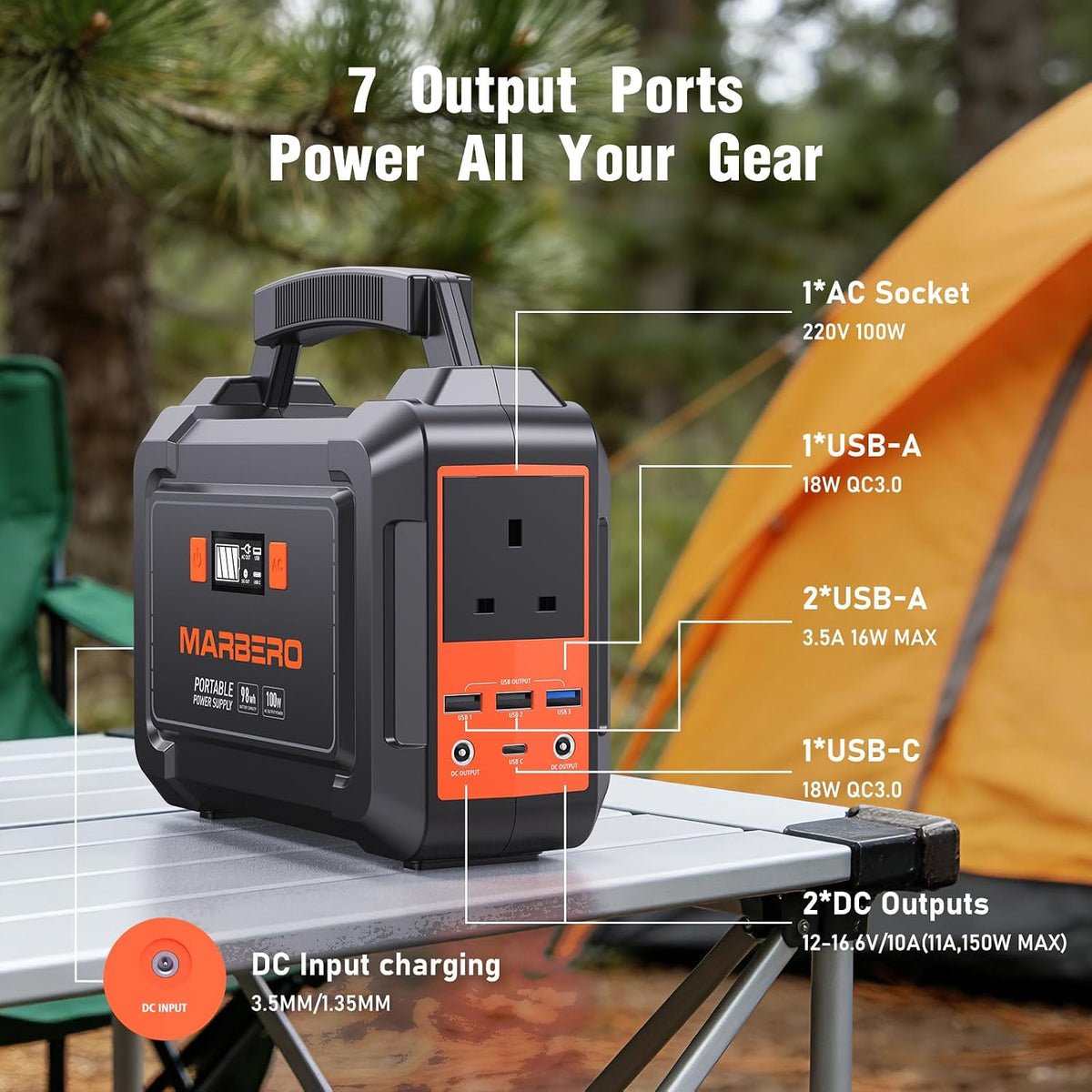 100W Portable Power Station 26,400Mah Power Bank with Plug Socket