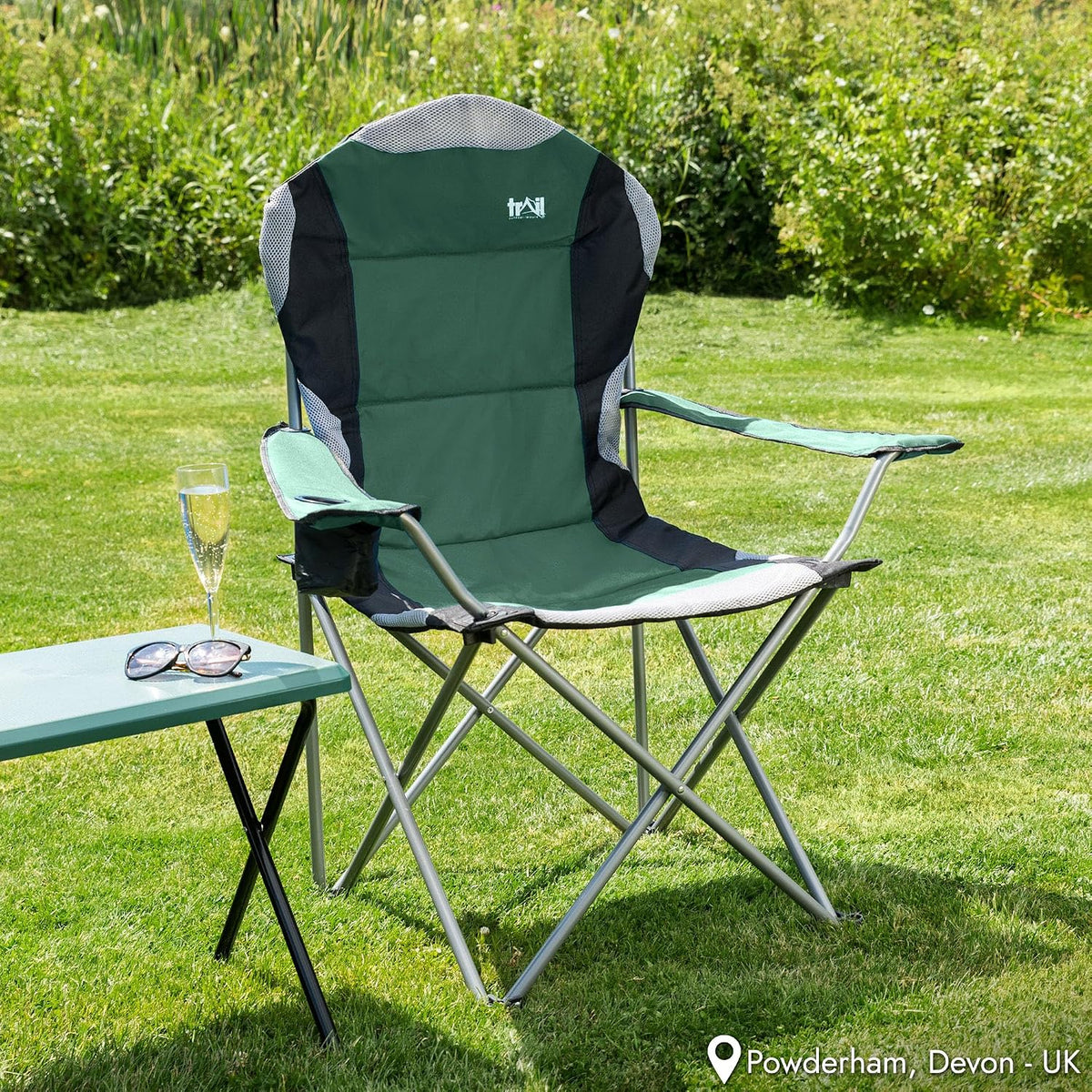 Trail Kestrel High Back Camping Chair, Green