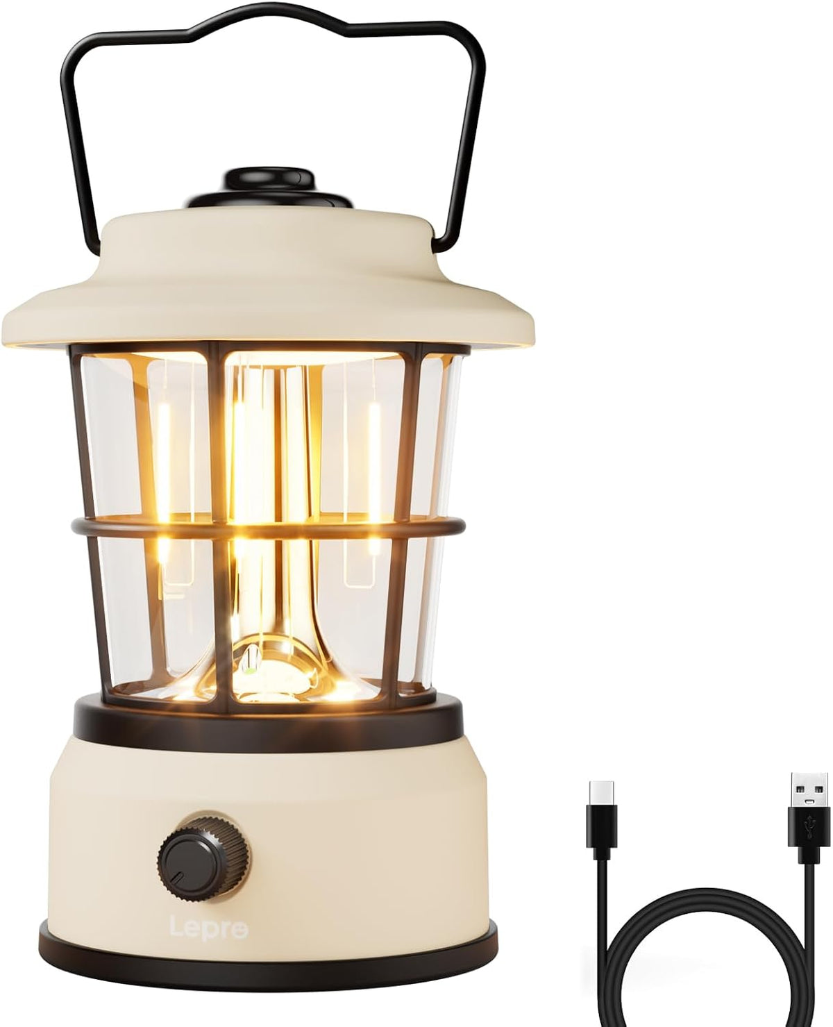 Rechargeable Camping Lantern, 3600Mah Retro Dimmable Tent Light