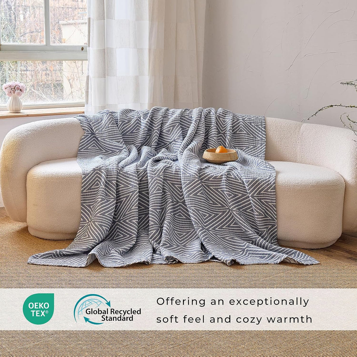 Muslin Throw Blanket,Sofa Throws Large 3 Seater