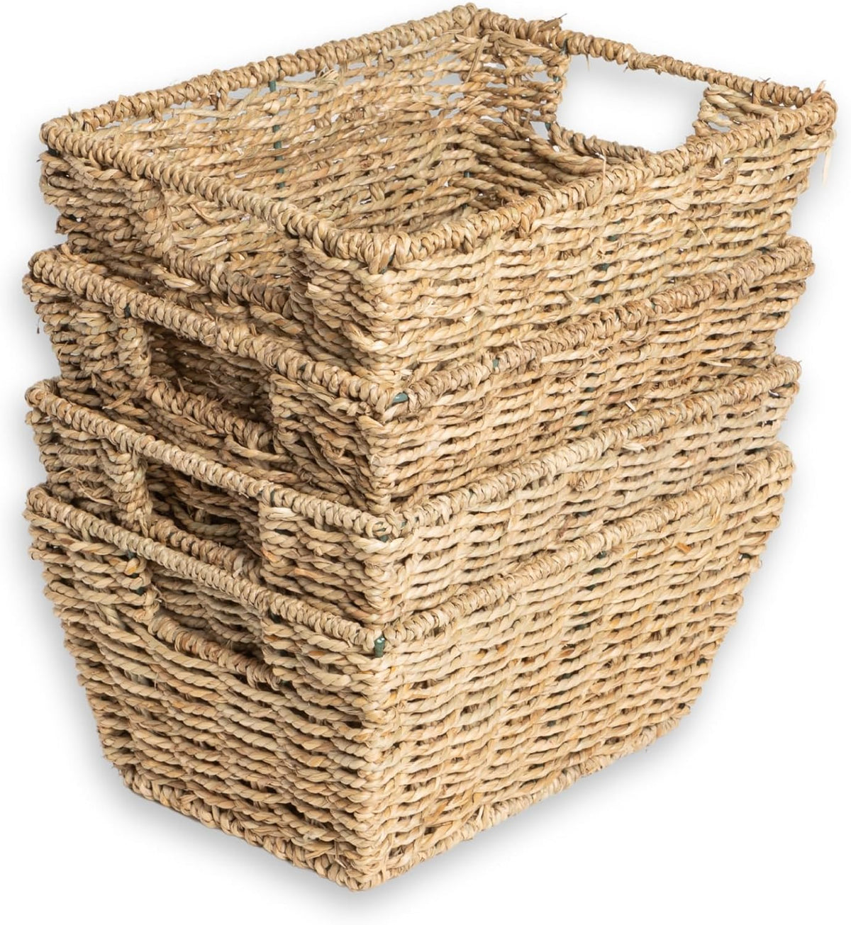 Nesting Seagrass Storage Baskets – Set of 4 – graduating basket sizes