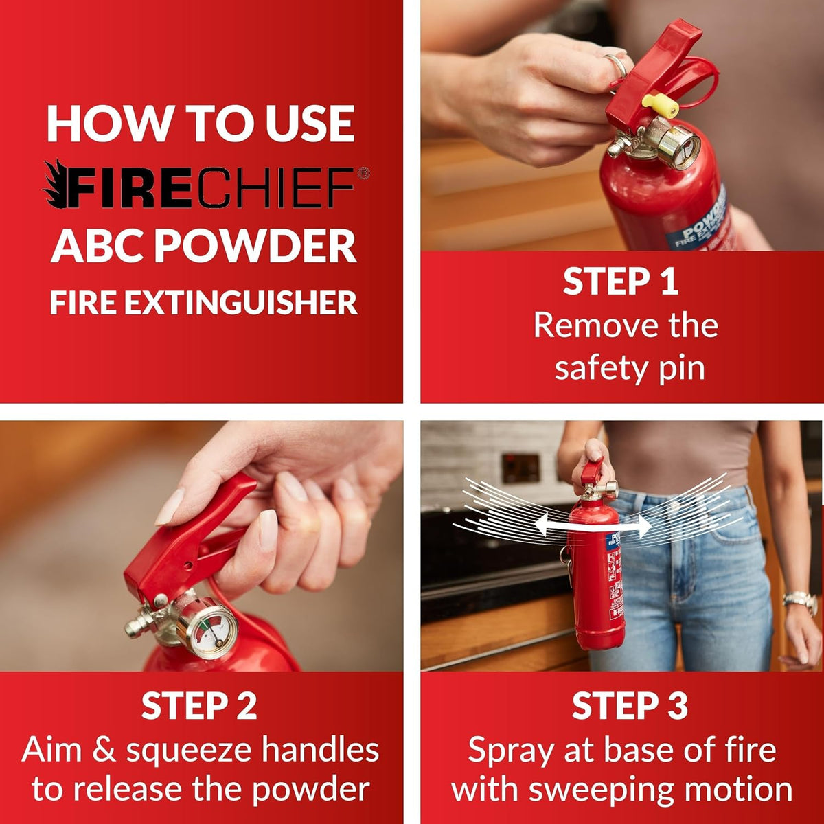 Multi Purpose Powder Fire Extinguisher – Ready to Use in Seconds – 600G ABC Fire Extinguisher for Home & Kitchen Use – 5 Year Guarantee –  Lightweight Travel Extinguisher for Vehicles