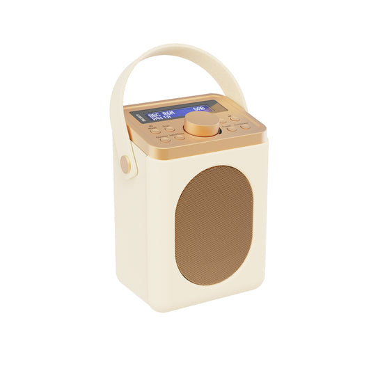 Portable DAB radio with handle, ideal for van life and outdoor adventures