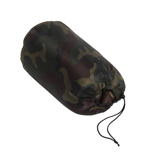 Camouflage drawstring storage bag for van life gear and outdoor adventures
