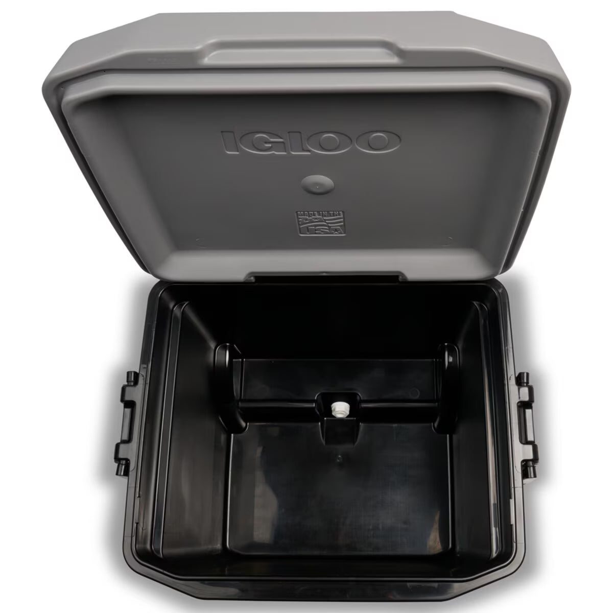Igloo cooler with lid open, ideal for van life and outdoor adventures