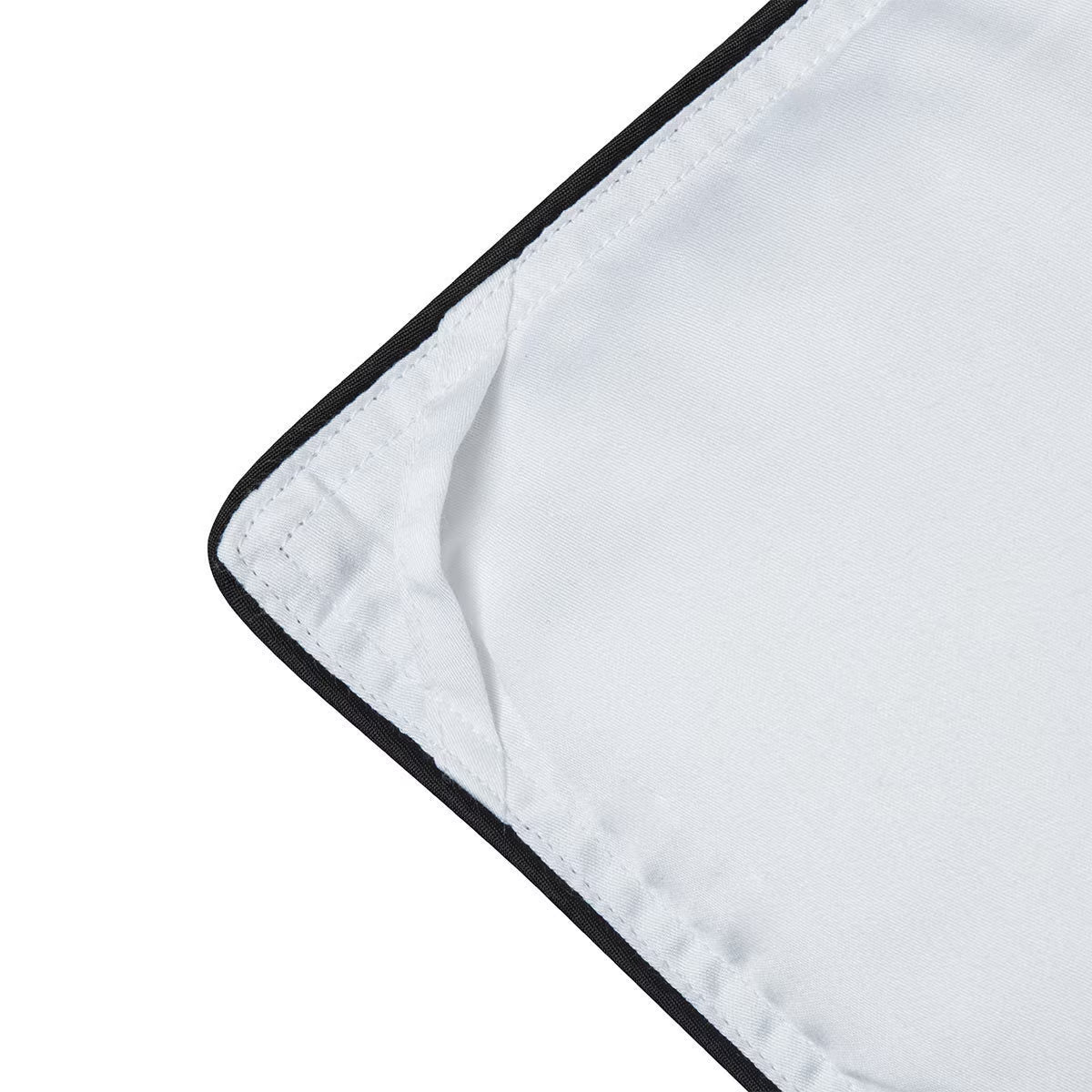 White van blackout curtain with black trim, durable stitching for camper van windows