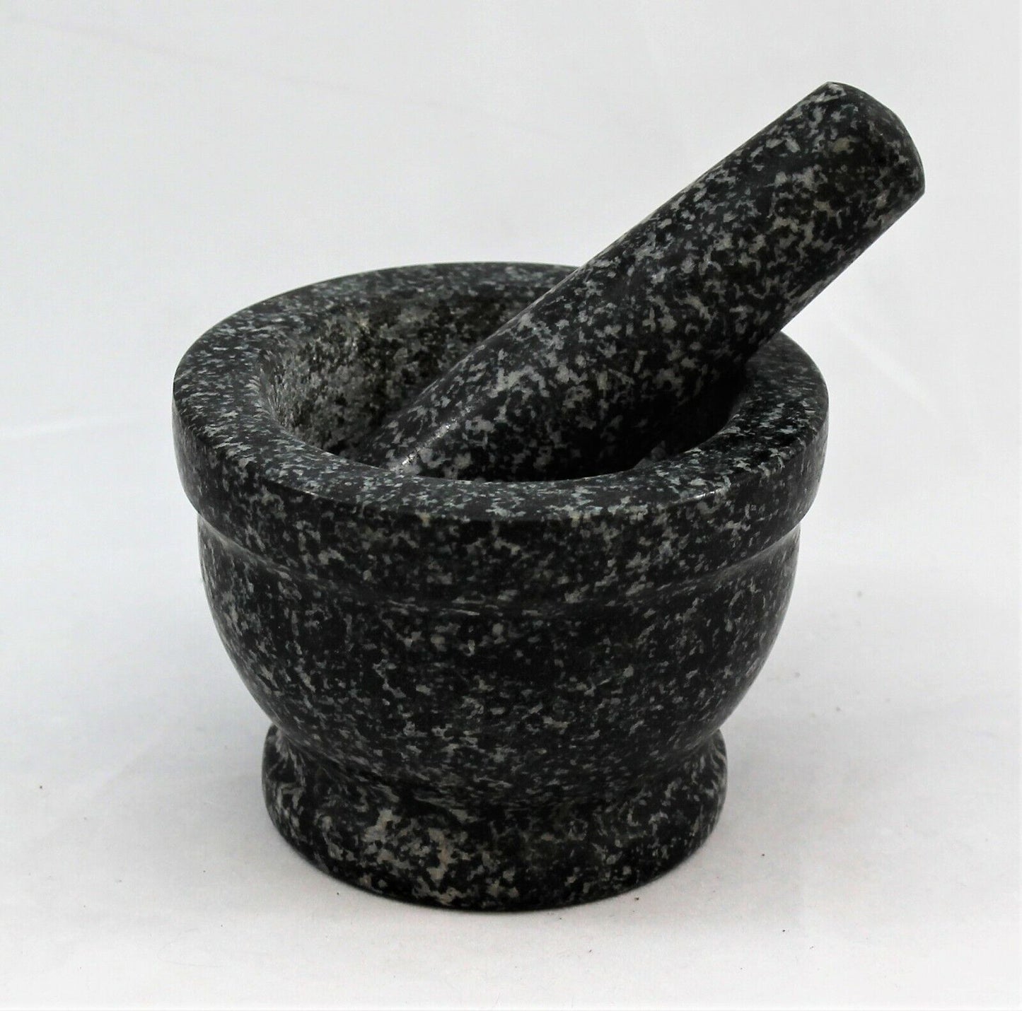 Black granite mortar and pestle for van life cooking essentials