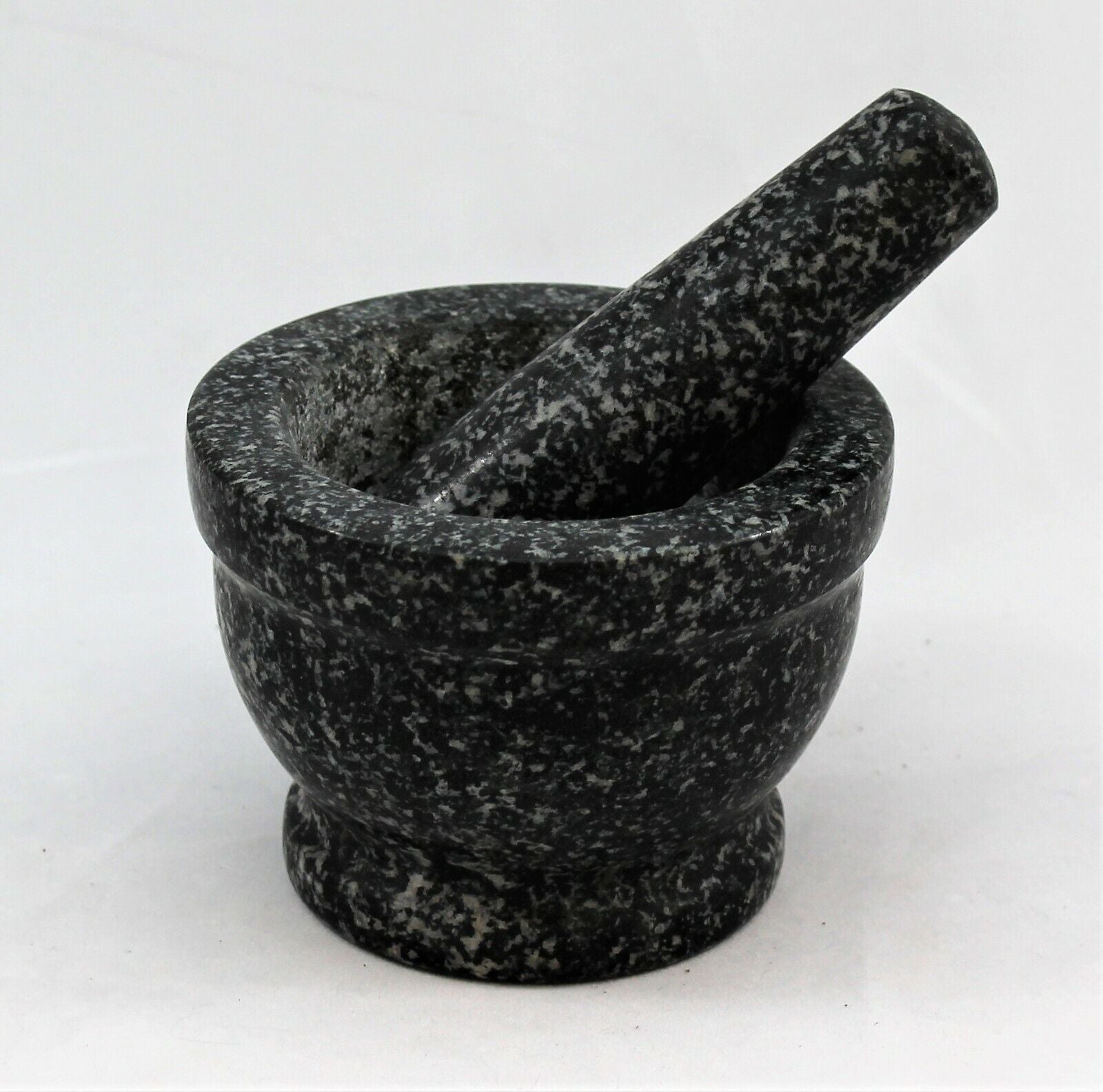 Black granite mortar and pestle for van life cooking essentials
