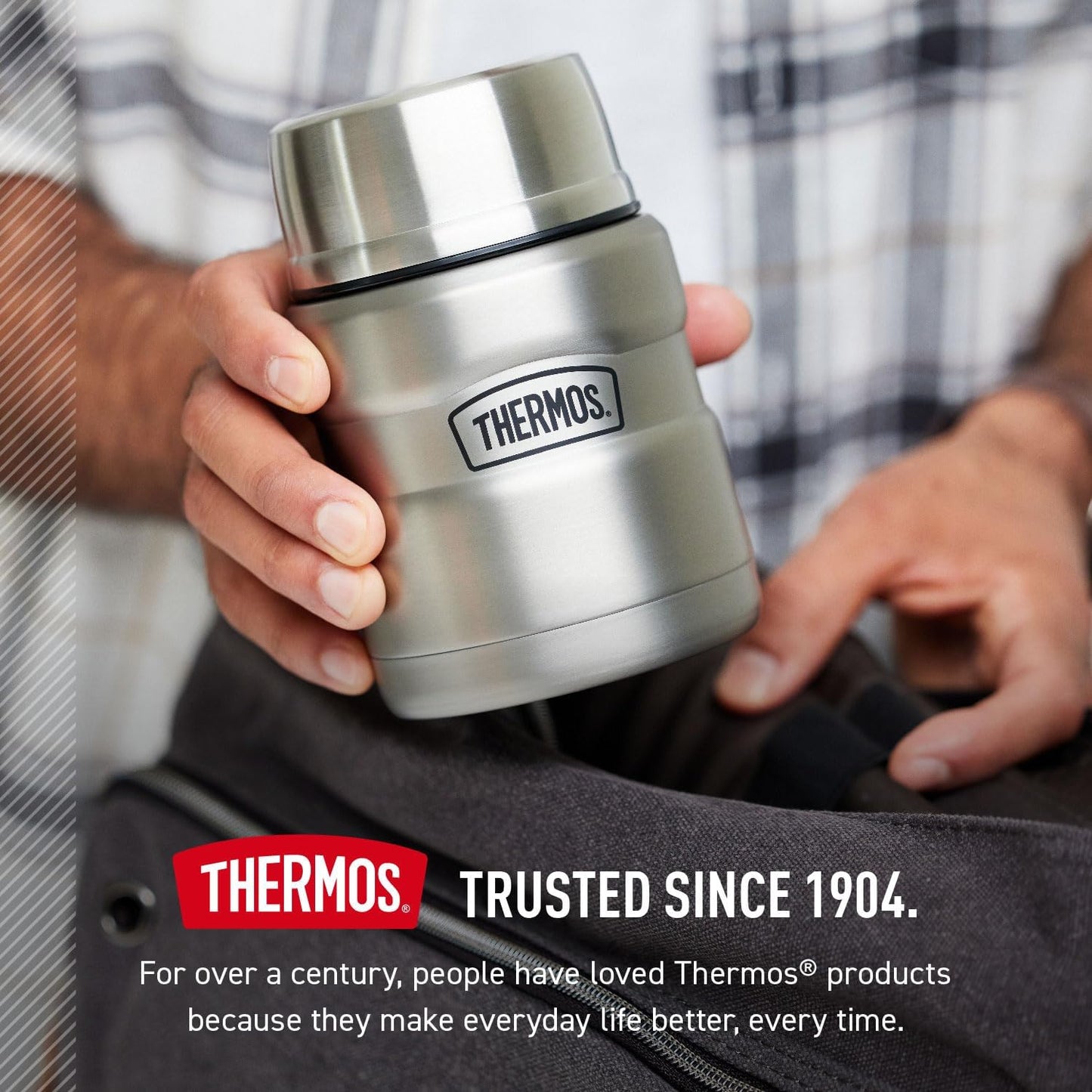 Thermos stainless steel food jar for van life adventures and outdoor meals